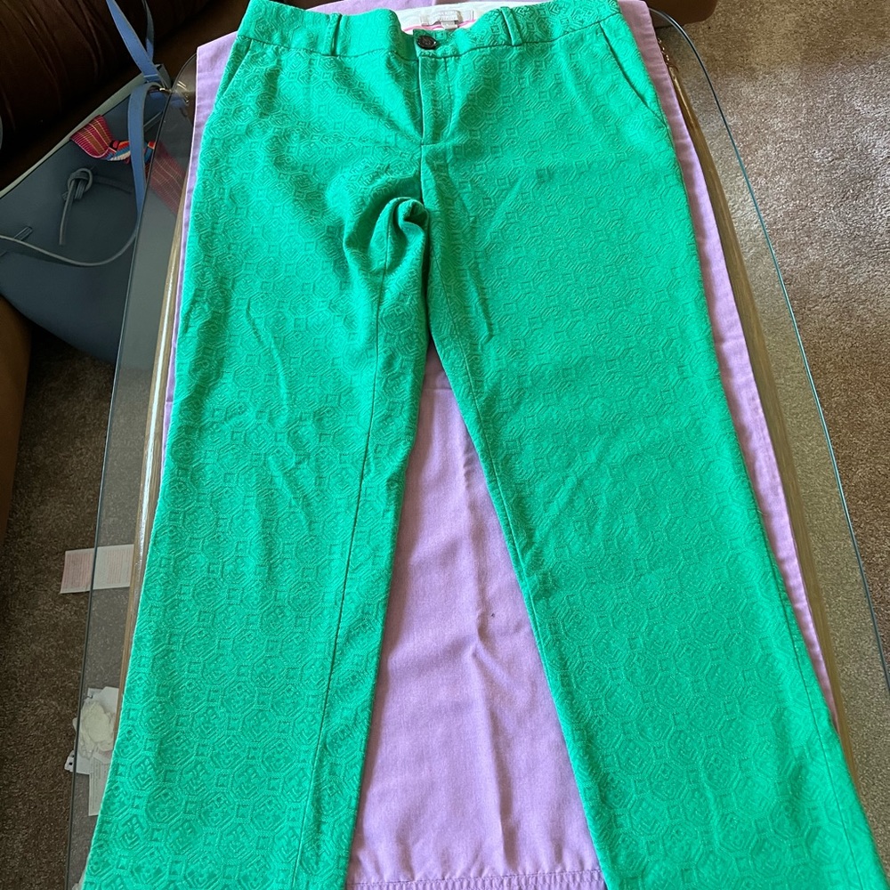 Banana Republic Green Jacquard Crop Pants!!